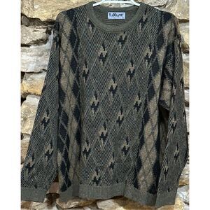 Vintage Men's Lavane New York Abstract Retro Crewneck Made in USA Sweater Size X